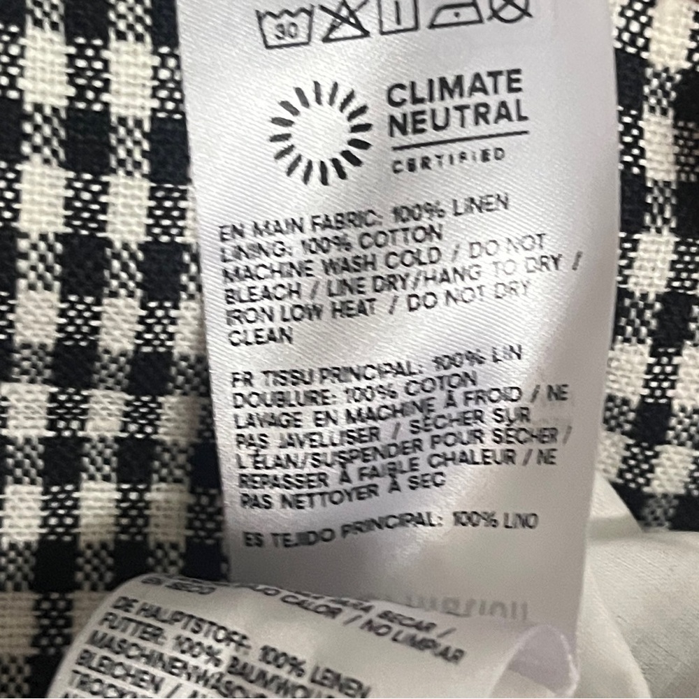 Reformation Addison Linen Top in Remy Check - Picture 6 of 7